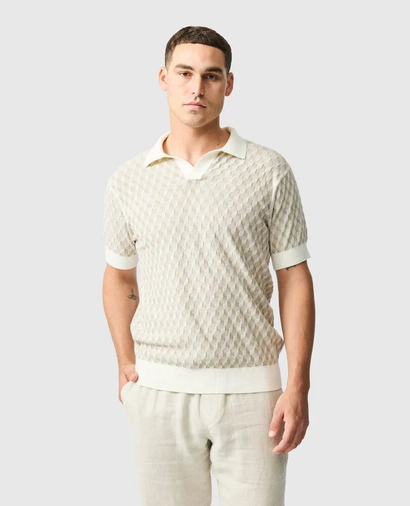 Galdfield Knit Polo - Cream