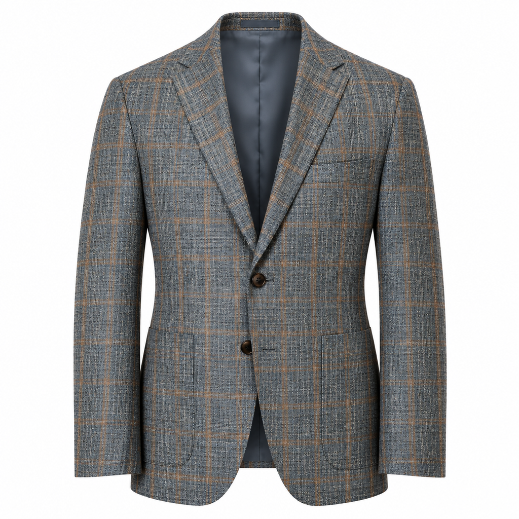 Grey & Brown Windowpane Sport Coat