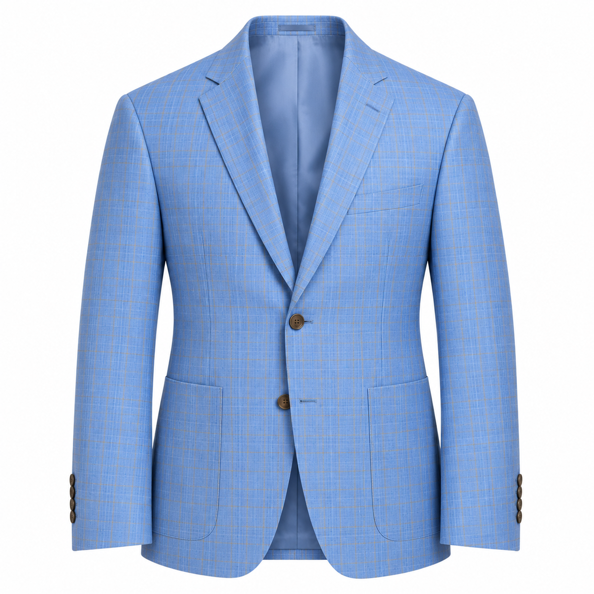 Blue/Tan Plaid Sport Coat