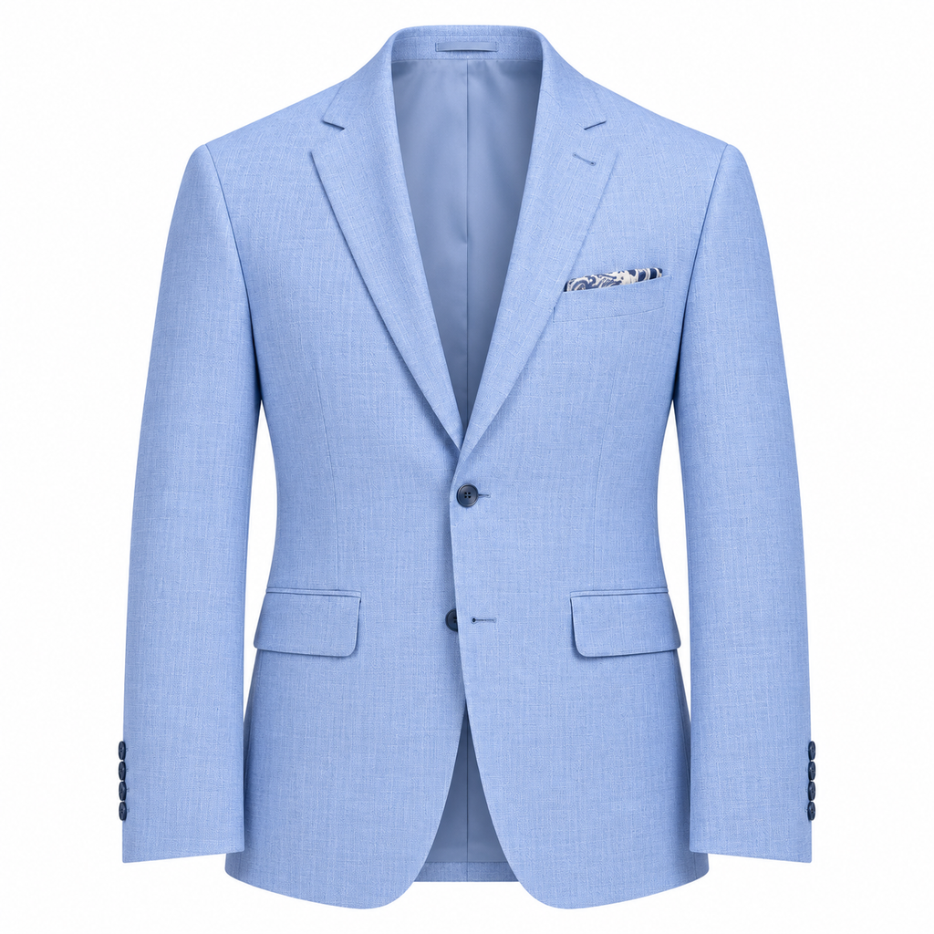 Blue Ice Sharkskin Suit Jacket