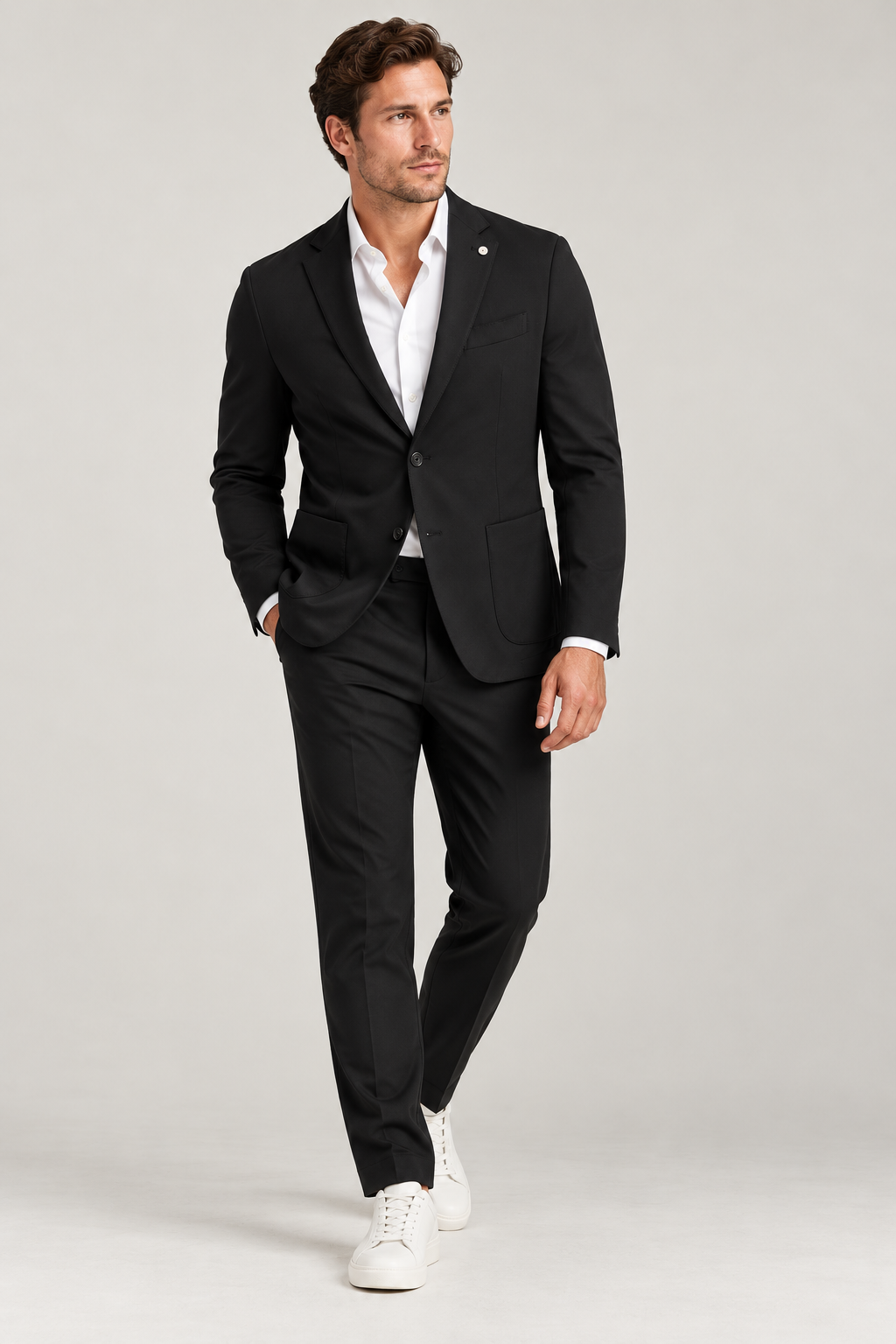 Riserva Abito Traveller Suit Jacket- Black